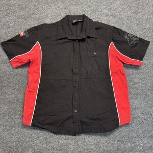 Vintage Aprilia Racing Button Shirt Large MotoGP Motorcycle Made In Korea